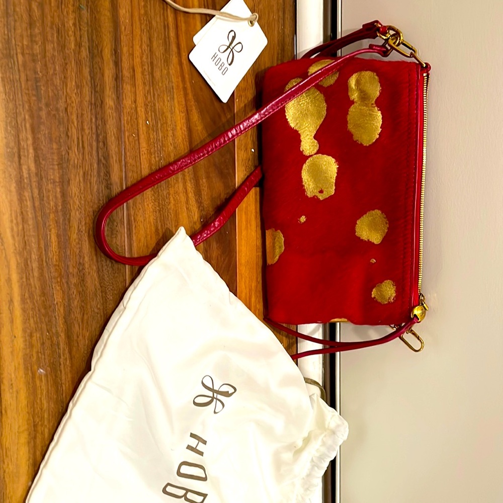 Hobo Gold Leaf Cow Hide Darcy